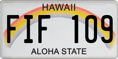 HI license plate FIF109