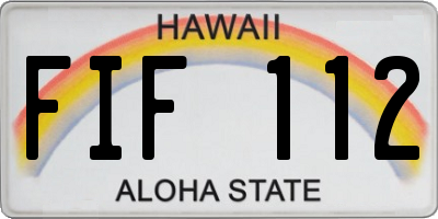HI license plate FIF112
