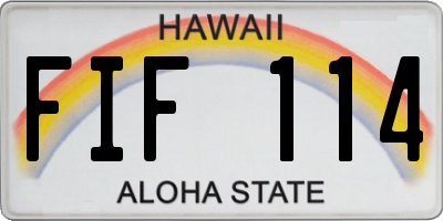 HI license plate FIF114