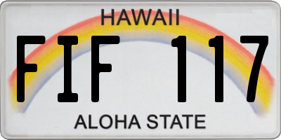 HI license plate FIF117