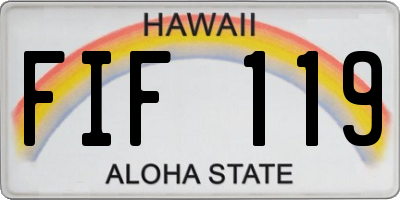 HI license plate FIF119