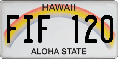 HI license plate FIF120