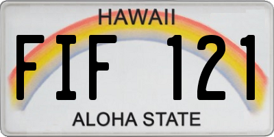 HI license plate FIF121
