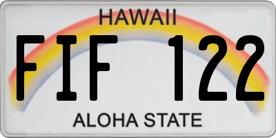 HI license plate FIF122