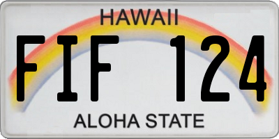 HI license plate FIF124