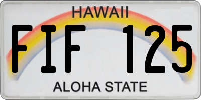 HI license plate FIF125