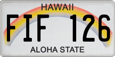 HI license plate FIF126