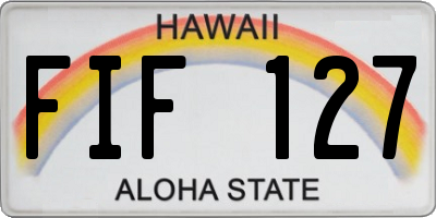 HI license plate FIF127