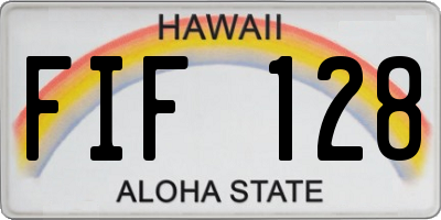 HI license plate FIF128