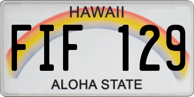 HI license plate FIF129
