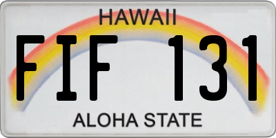 HI license plate FIF131