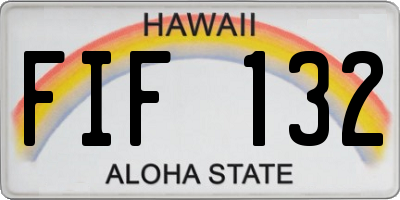 HI license plate FIF132