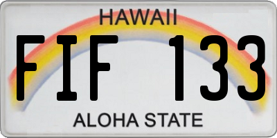 HI license plate FIF133