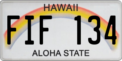 HI license plate FIF134