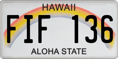 HI license plate FIF136