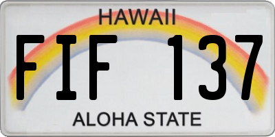 HI license plate FIF137