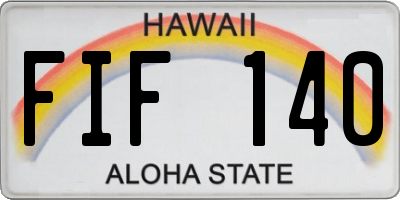 HI license plate FIF140