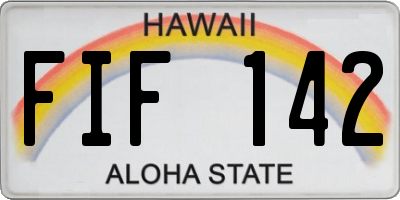 HI license plate FIF142