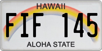 HI license plate FIF145