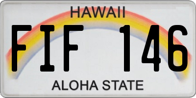 HI license plate FIF146