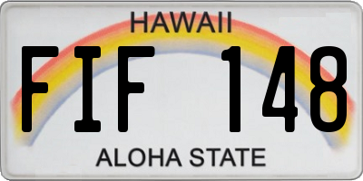 HI license plate FIF148