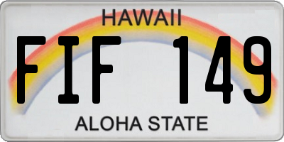 HI license plate FIF149