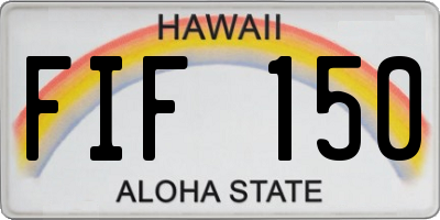 HI license plate FIF150