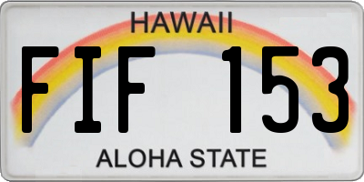 HI license plate FIF153