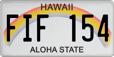 HI license plate FIF154