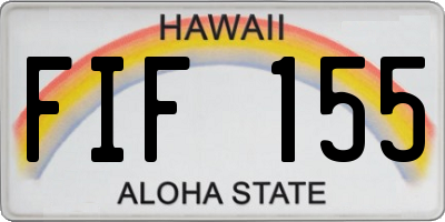 HI license plate FIF155