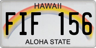 HI license plate FIF156