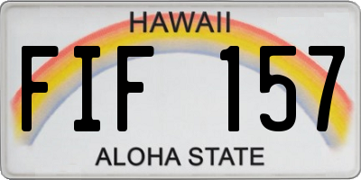 HI license plate FIF157