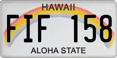 HI license plate FIF158