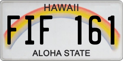 HI license plate FIF161