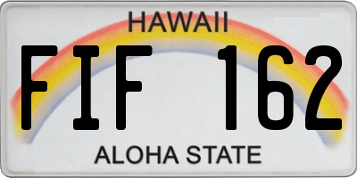 HI license plate FIF162