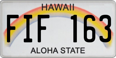HI license plate FIF163