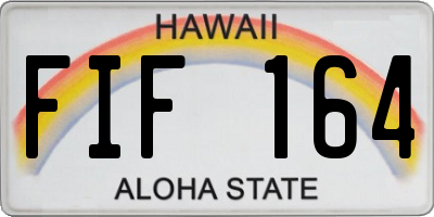 HI license plate FIF164