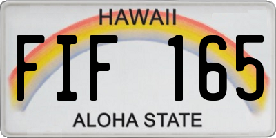 HI license plate FIF165