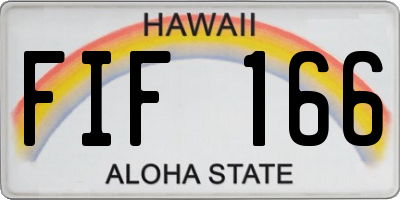 HI license plate FIF166