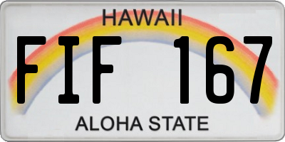 HI license plate FIF167