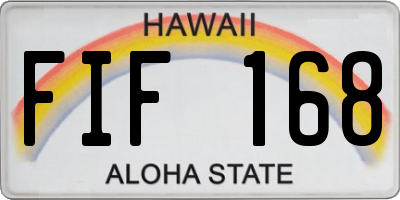 HI license plate FIF168