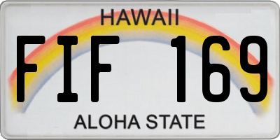 HI license plate FIF169