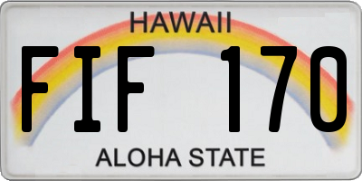 HI license plate FIF170