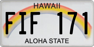 HI license plate FIF171