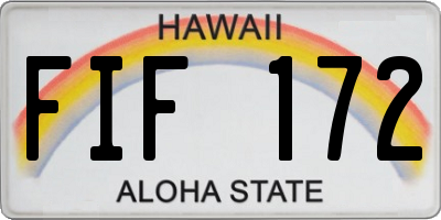 HI license plate FIF172
