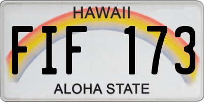 HI license plate FIF173