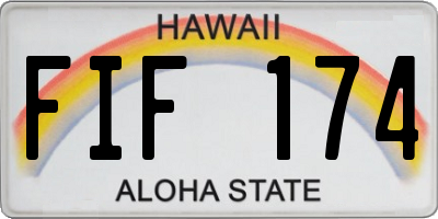 HI license plate FIF174