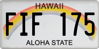 HI license plate FIF175