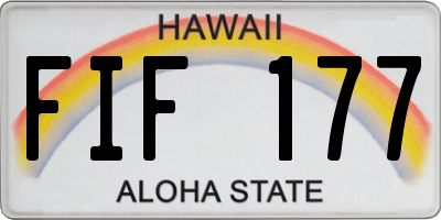 HI license plate FIF177