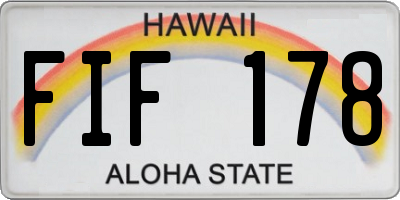 HI license plate FIF178